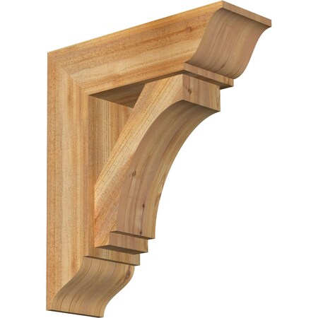 Ekena Millwork Imperial Traditional Rough Sawn Bracket w/ Offset Brace, Western Red Cedar, 8"W x 24"D x 28"H BKT0806X24X28IMP01RWR